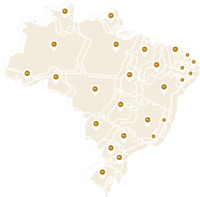 Mapa do Brasil com aprovações