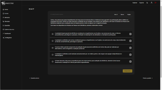 Mapeamento das dificuldades individuais