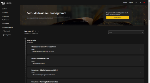 Cronograma individualizado de estudos