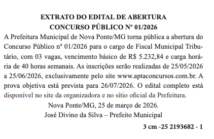 Publicação ISS Ponte Nova